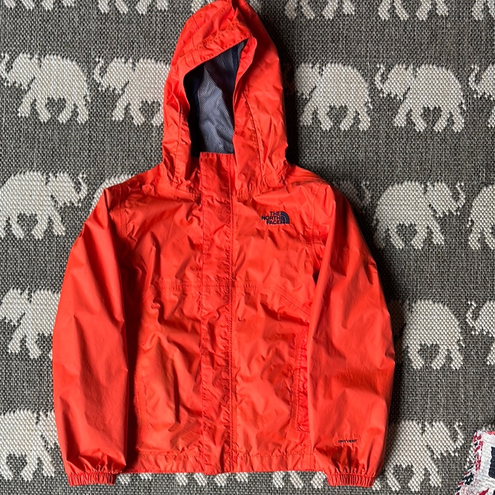 The North Face Zipline Boys Rain Jacket, Small 7/8, Orange